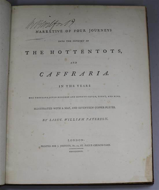 Paterson, W - A Narrative of Four Journeys into the Country of the Hottentots & Caffaria, 1st edition,